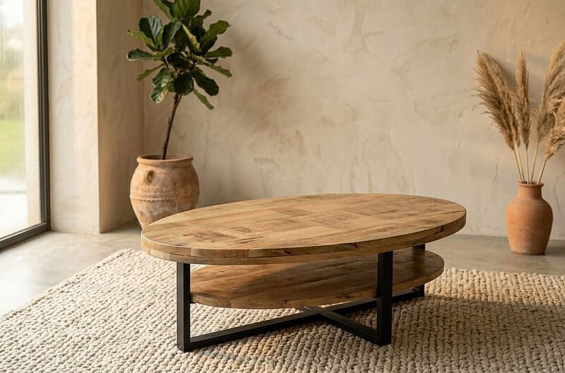 Mango Ovaal Naturel | 260 x 120cm, van Mokana Furniture, hoofdfoto