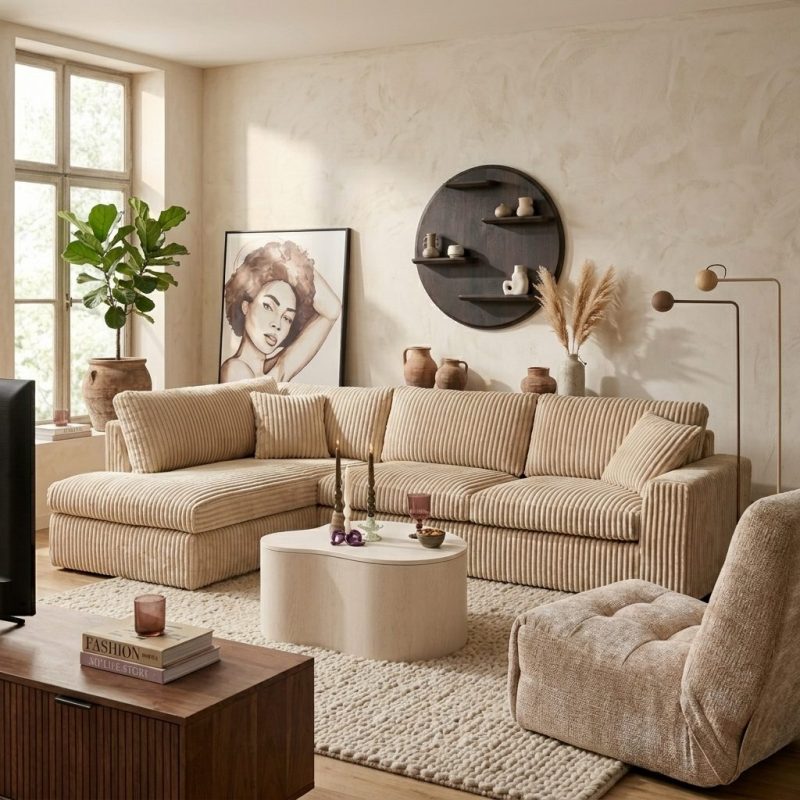 MySofa Teddy | Divan Links + 2,5 zits | Beige, hoofdfoto