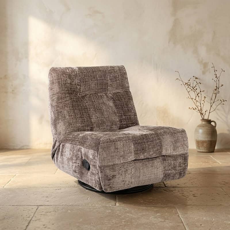 Comfortabele stoffen draaifauteuil voor woonkamer en relaxruimte