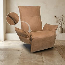 Luxe relaxfauteuil met verstelbare rugleuning en zachte bekleding, perfect voor comfortabel zitten en ontspanning in huis.