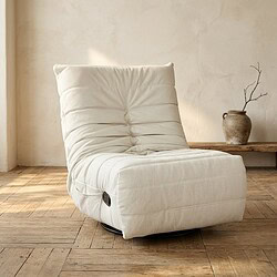 Moderner weißer Relaxsessel mit bequemer Polsterung und minimalistischem Design, ideal für ein stilvolles Wohnzimmer.