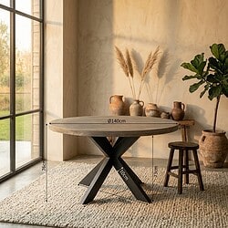 Ronde eettafel Denver Naturel Mangohout 140 cm, hoofdfoto