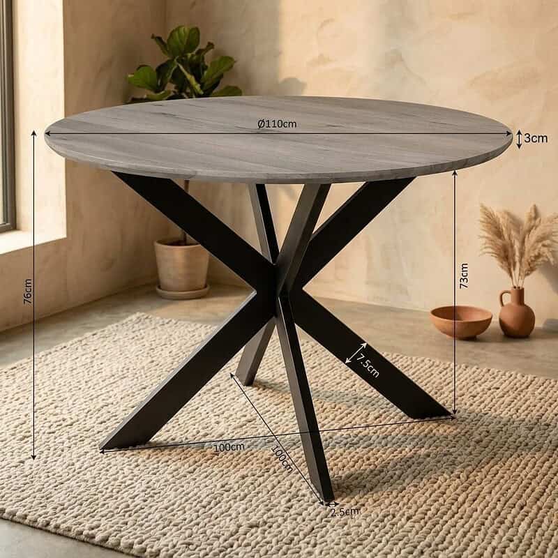 Ronde eettafel Ferris Bruin Eikenhout 110 cm, hoofdfoto