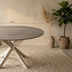 Ronde eettafel Ferris Naturel Poot Zand Eikenhout 110 cm, hoofdfoto