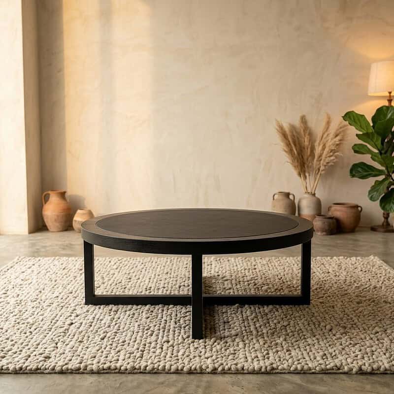 Ronde eettafel Ferris Zwart Eikenhout 150 cm, hoofdfoto