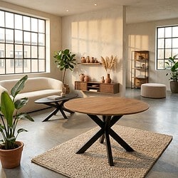 Ronde eettafel Madison Naturel Mangohout 110 cm, hoofdfoto