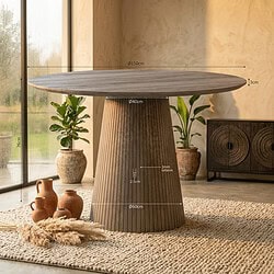 Ronde eettafel Solana Naturel Mangohout 150 cm, hoofdfoto