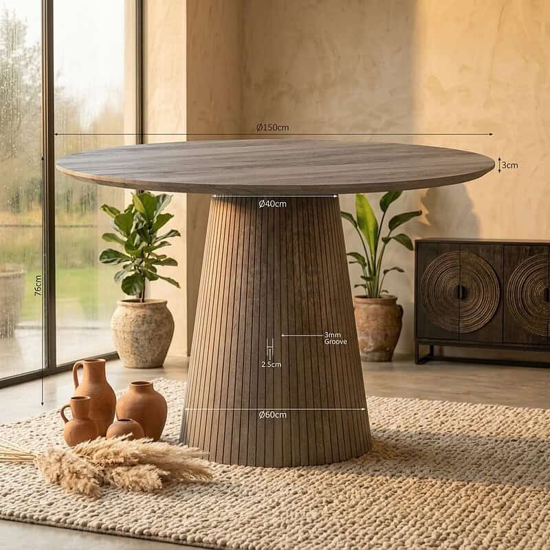 Ronde eettafel Solana Naturel Mangohout 150 cm, hoofdfoto