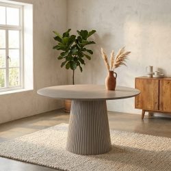 Ronde eettafel Solana Taupe Mangohout 130 cm, hoofdfoto