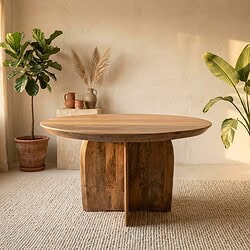 Runder Esstisch Tense Naturel aus Mangoholz, 150 cm, Hauptfoto