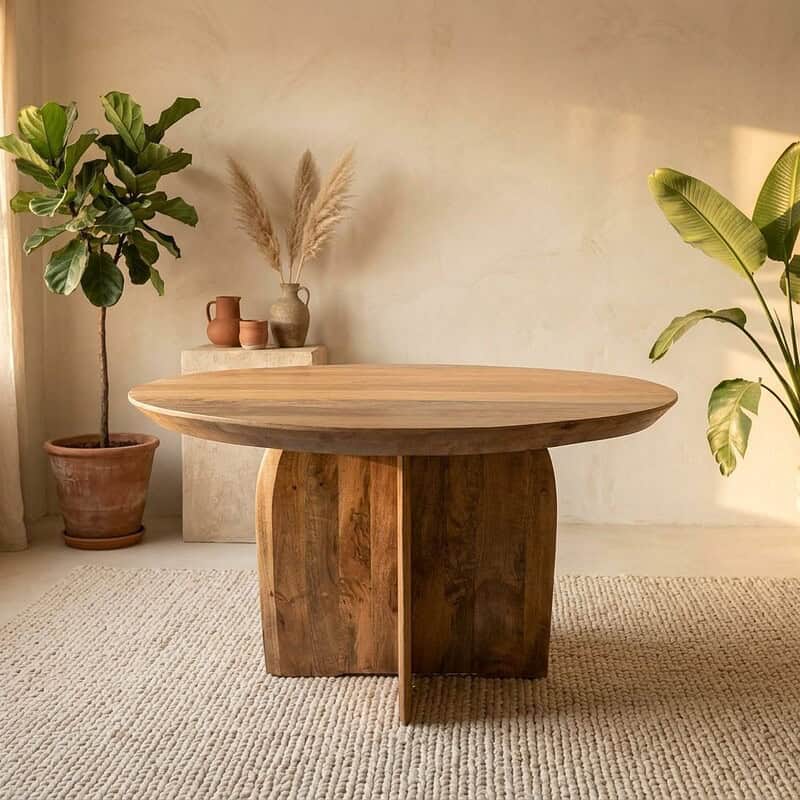 Runder Esstisch Tense Naturel aus Mangoholz, 150 cm, Hauptfoto