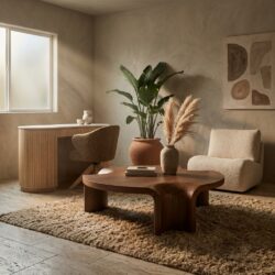 Bruine salontafel Avar van walnoot fineer uit de Mix & Match collectie