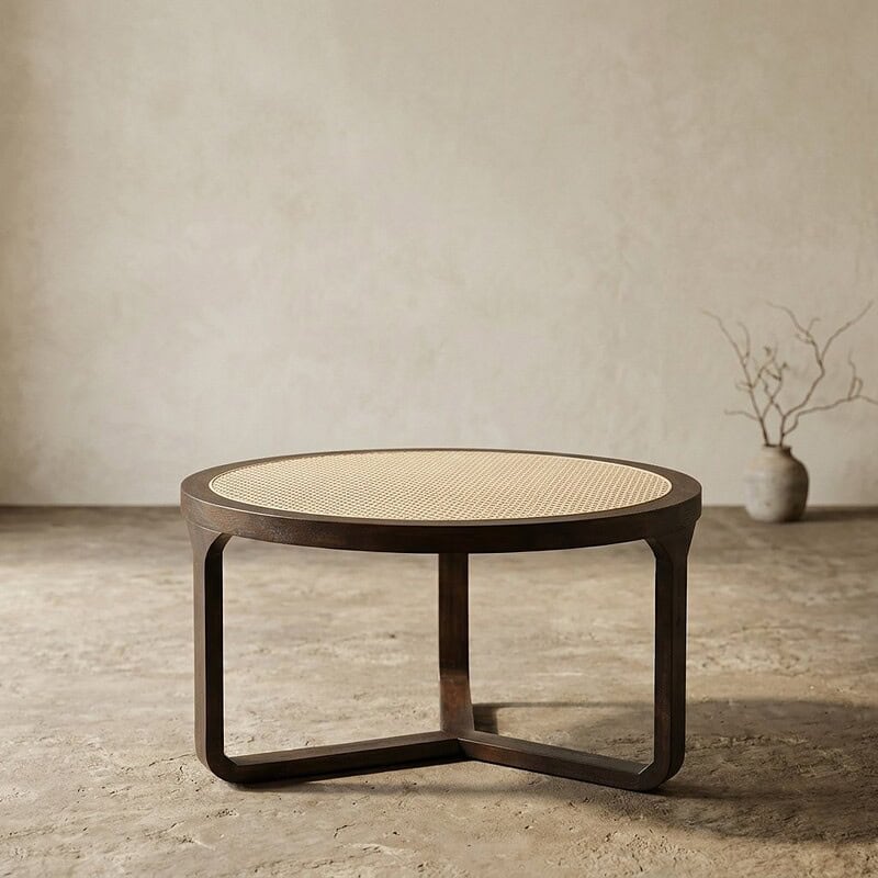 Moderne eettafel van massief hout met minimalistisch design, geschikt voor eetkamers en woonruimtes, benadrukt natuurlijke houtafwerking en strakke lijnen.