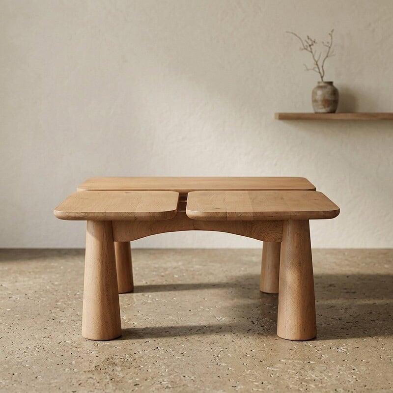 Houten salontafel met modern design
