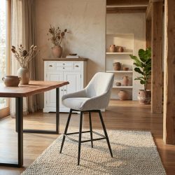Trino Barstoel - fabric Trenza 08 oyster (draaibaar), van Tower Living, sfeerimpressie