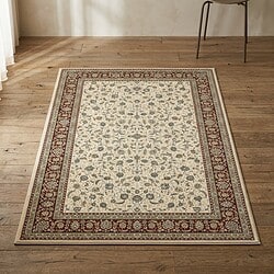 Ein traditioneller, eleganter Teppich mit Blumenmuster, perfekt für das Wohn- oder Esszimmer, handgefertigt aus hochwertigen Materialien für einen edlen Look.
