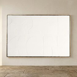 Abstract wit kunstwerk met subtiele lijnen, modern decor voor woonkamer of kantoor, door Mokana Meubelen.