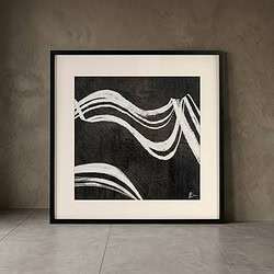Moderne abstracte kunst in zwart-wit, geschikt voor interieurdecoratie, verkrijgbaar bij Mokana Meubelen.