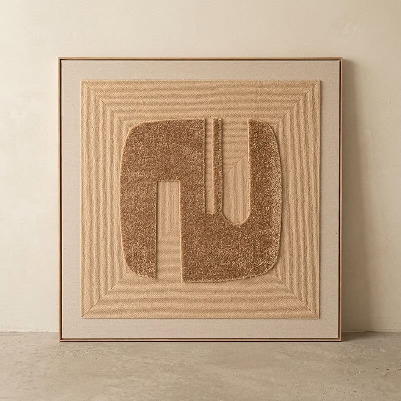 Moderne houten wanddecoratie met abstract geometrisch ontwerp, geschikt voor woonkamer of kantoor, gemaakt van duurzaam hout, stijlvolle muurversiering voor een eigentijdse uitstraling.