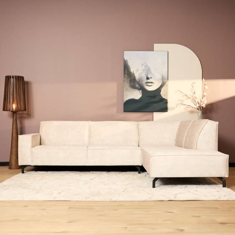 Mokana Meubelen Fluweel Beige Bank