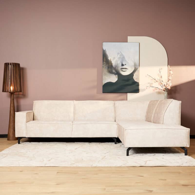 Mokana Meubelen Fluweel Beige Bank