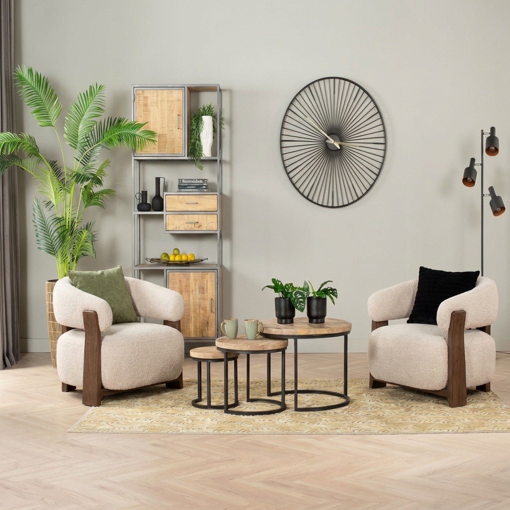 Fauteuil Bocks Be lovely en notenhout